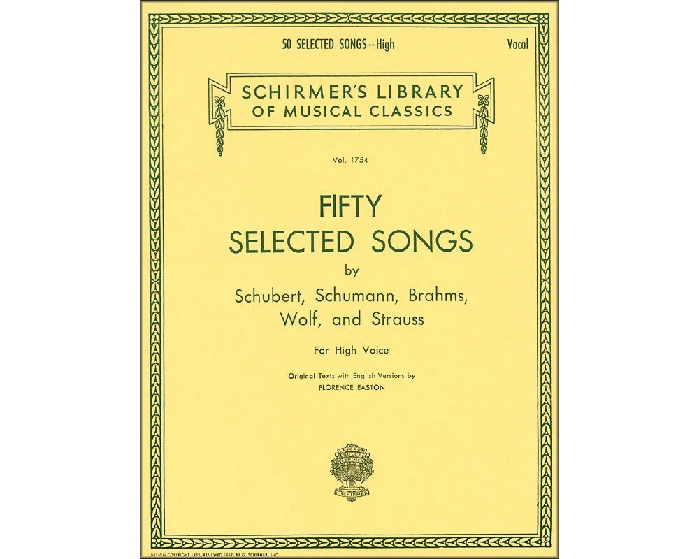 50 Selected Songs | High Voice Sheet Music Book | Intermediate Classical Vocal Collection with Piano Accompaniment | Art Song Repertoire for Students Teachers Recitals Auditions and Vocal Study