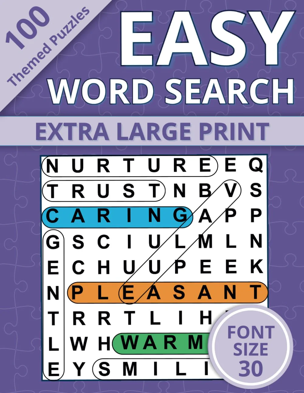 Extra Large Print Word Search: Easy Word Find Book For Seniors & Adults; 100 Themed Puzzles With Very Big Letters (Jumbo 30 Pt Font Size) - Anti Eye ... Letters (30 Font Size) To Have Fun And Relax)