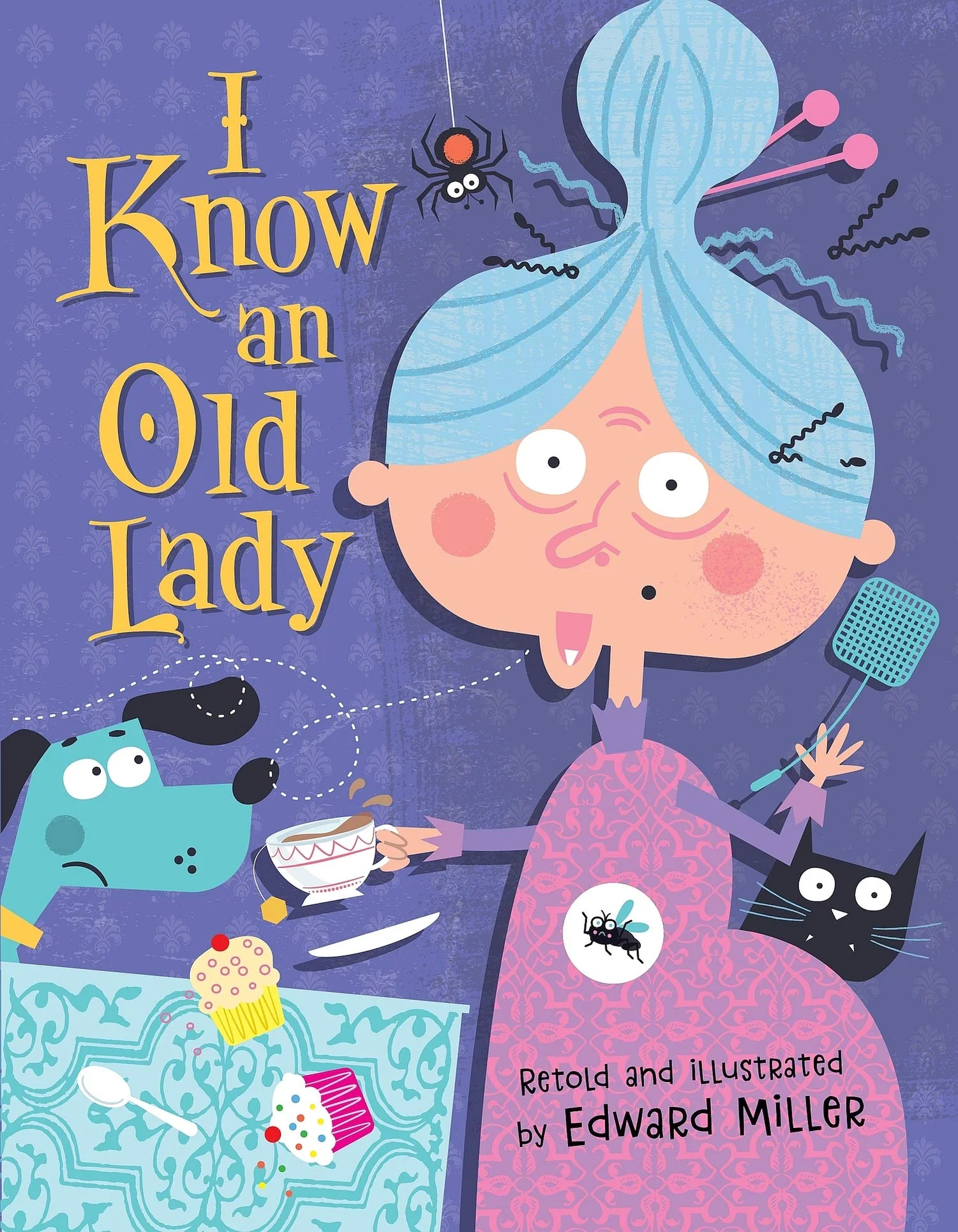 I Know an Old Lady (Happy Fox Books) Picture Book for Kids Ages 4-6, with a Modern Twist on "There Was an Old Lady Who Swallowed a Fly"; Memorable Lyrics, Absurd Illustrations, & Fun Die-Cut Elements